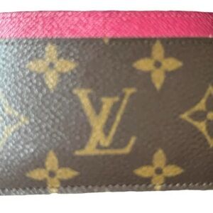 Louis Vuitton Brown and Pink Monogram card case.